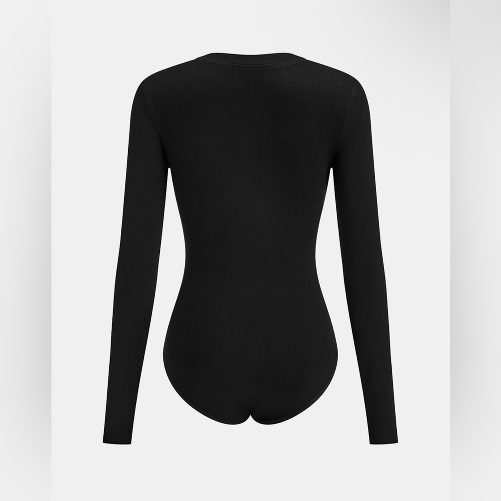Commense Black Faux leather corset Bodysuit~ - Picture 2 of 4
